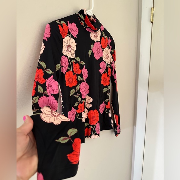 The Westside nylon/spandex floral mock neck top - Picture 6 of 9